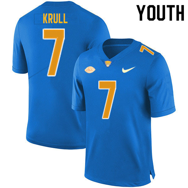 Youth #7 Lucas Krull Pitt Panthers College Football Jerseys Sale-Royal